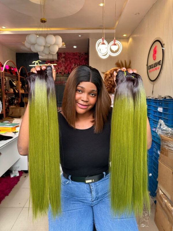 Luxe Green Chinese Bone Straight Hair(bundle)