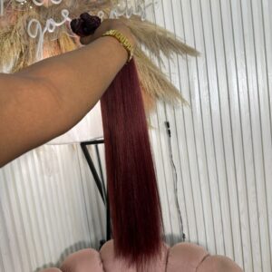 Silky Straight Hair – Burgundy Color