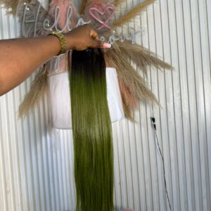 Chinese Bone Straight – Dark Root Lux Green