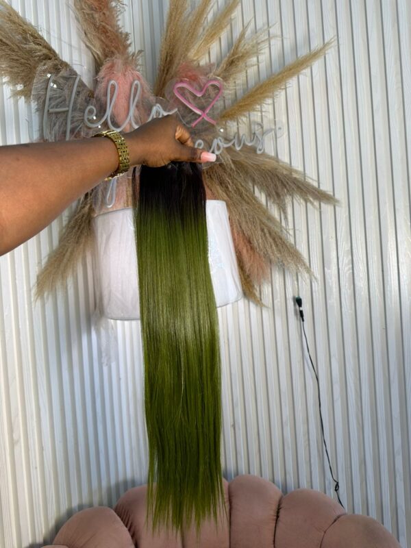 Chinese Bone Straight – Dark Root Lux Green - Image 2